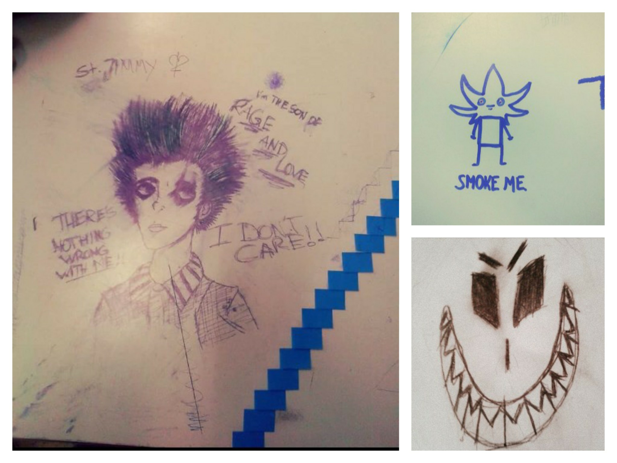 Random School Desk Drawings Photography Collage Drawing